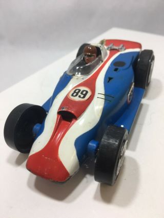 Rare Vintage Ideal 1970 Turbo Terror Red White Blue Torque Friction Race Car