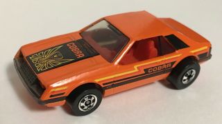 Vintage 1979 Hot Wheels Mustang Ford Cobra Orange Hong Kong Blackwall