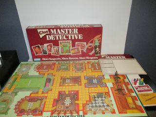 Vintage 1988 Parker Bros.  Clue Master Detective Board Game 99 Complete No Dice