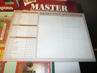 Vintage 1988 Parker Bros.  Clue Master Detective Board Game 99 Complete no dice 4