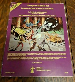 Ad&d Module Q1 Queen Of The Demonweb Pits,  Tsr 9035 Print 1980