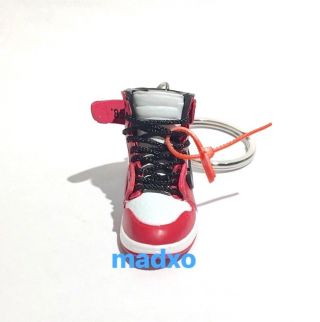 madxo 3D mini sneaker keychain Air Jordan 1 Off White Chicago ZIP TIE nike 05 - 82 2