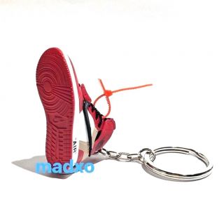 madxo 3D mini sneaker keychain Air Jordan 1 Off White Chicago ZIP TIE nike 05 - 82 3