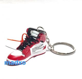 madxo 3D mini sneaker keychain Air Jordan 1 Off White Chicago ZIP TIE nike 05 - 82 4