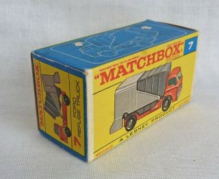 Lesney Matchbox Toys Mb7c Ford Refuse Truck Empty F Box