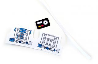 ' DIE CUT ' STICKERS for STAR WARS vintage R2D2,  POWER DROID 8 IN TOTAL ' PERFECT ' 4