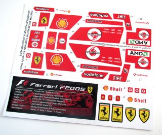 Custom Die Cut Stickers For Lego 8674 Ferrari F1 Racer,  Logo & Plaque Sticker