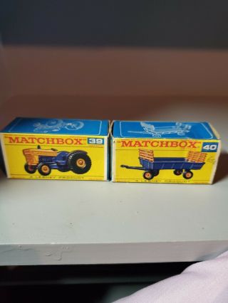 Vintage Lesney Matchbox No.  39 Ford Tractor And No.  40 Hay Tractor