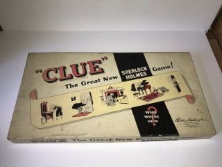 1950 Early Vintage Clue Game Complete Parker Brothers Sherlock Holmes