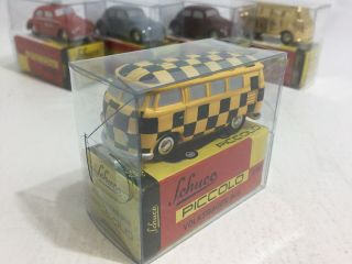 Schuco Piccolo Shell Volkswagen Vw Bus Van Kastenwagen Checkered Yellow 1:90 Ho