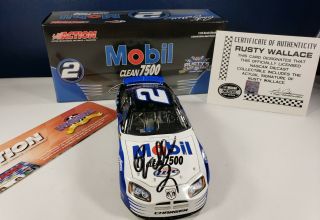 Rare Rusty Wallace 2 Autographed Miller Lite Mobil 7500 2005 Charger 1:24