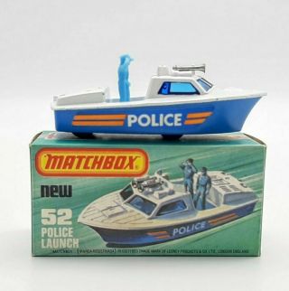 Nmib Vintage Matchbox Superfast 52 Police Launch Boat Near
