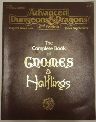 Advanced Dungeons And Dragons 2nd Ed.  The Complete Book Of Gnomes And Halflings