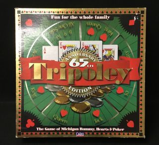 Tripoley 65th Anniversary Edition Game 1997 Cadaco Rotating Tray