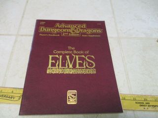 Vtg Ad&d 2nd Ed Players Handbook Complete Book Of Elves Phbr8 2131 1992 D&d