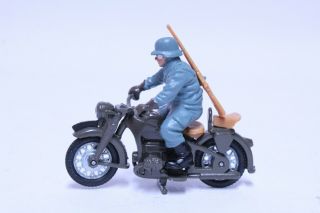 Vintage Britains Ww2 German Military Bmw Motorcycle W/ Rider