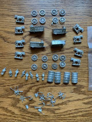 Old Glory Military Miniatures 15mm Lead 4086 (4) Supply Wagons 2 Horses Riders