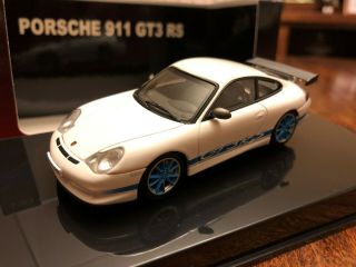 1/43 Autoart Porsche 911 Gt3 Rs - 2004 - White With Blue Stripes