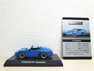 1/64 Kyosho Porsche 911 Speedster Blue Diecast Car Model