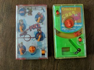 Vintage Tomy Pocket Games - Cracked Crab & Pass The Puck -