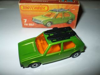 Matchbox Lesney Superfast 7 Vw Volkswagen Golf Light Green Mib