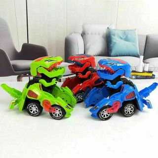 Electric Transforming Dinosaur Led Car T - Rex Toys With Light Sound Toys Gift