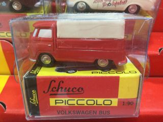 Schuco Piccolo Shell Volkswagen T1 Vw Bus Pickup Truck Van Red 1:90 Germany Ho