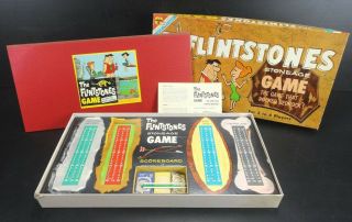 Vintage 1961 The Flintstones Stoneage Game / By Transogram - Complete Set W/ Box