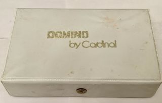 Vintage Double Nine Dominoes By Cardinal 55 Pc Set White Case