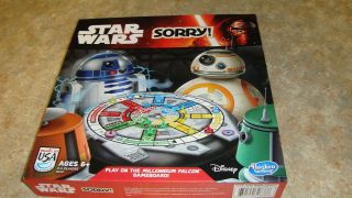 Sorry Star Wars Edition Board Game Disney Hasbro Complete Millennium Falcon