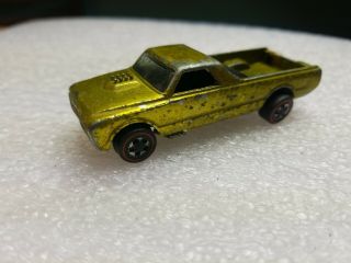 Vintage Diecast Hot Wheels Redline Toy Model Car 1968 Custom Fleetside Yellow