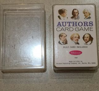 Vintage Whitman Authors Card Game Complete 45 Card Set 4497 & Case
