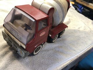 Vintage Tonka Metal Cement Mixer Red Truck Diecast 1960s
