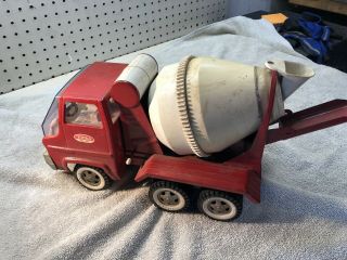 Vintage Tonka Metal Cement Mixer Red Truck Diecast 1960s 3