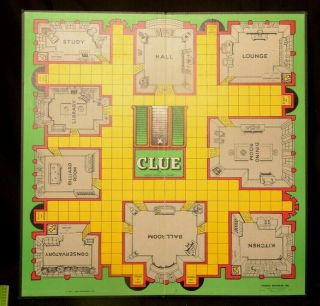 1949 Clue Board Game Board Only