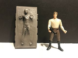 1997 Star Wars Potf2 Han Solo In Carbonite Block Complete W/ Figure