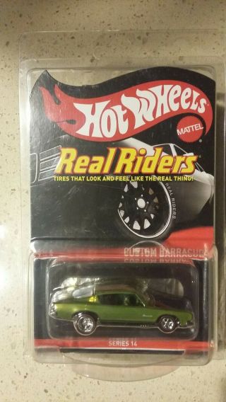 L@@k Hot Wheels " Real Riders " Custom Plymouth Barracuda Series 14,  Green