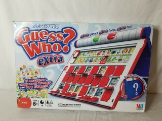 Electronic Guess Who Extra Milton Bradley 2008 Portable Animals Monsters Lights