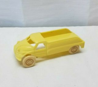 Vintage Acme Thomas Toys Yellow Tan Plastic Dump Truck Flatbed Toy 1950s Vehicle