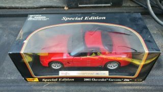 1:18 Scale Model By Maisto 2001 Chevy Corvette Z06 Coupe In Red.