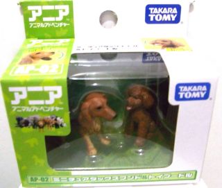 Takara Tomy Ania Animal Adventure Mini Figure Ap - 02 Dachshund & Toy Poodle