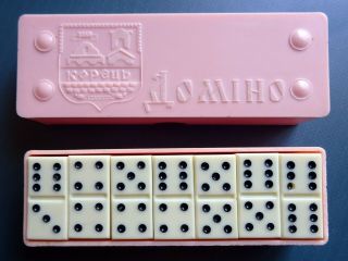 1970s Vintage Soviet Ussr Russian Dominoes Box Souvenir Game Old