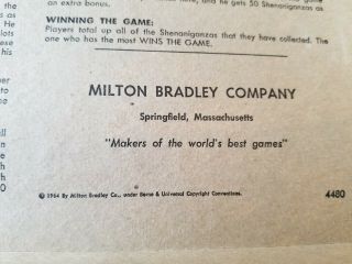 Vintage Milton Bradley 1966 SHENANIGANS Carnival of Fun Game board game 4