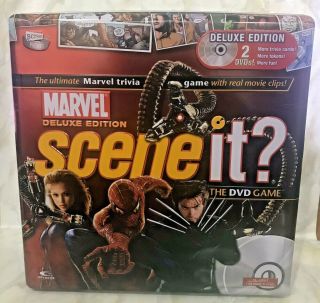 Marvel Scene It Game Deluxe Edition Trivia Board Collectible Tin Marvel Complete