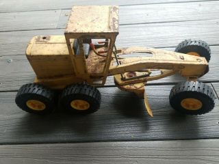 Vintage 16 " Nylint Metal Yellow Road Grader With 6 Wheels