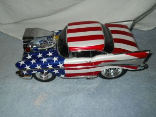 Funline Muscle Machine 57 Chevy 1:18 Scale - 2001 Red White Blue