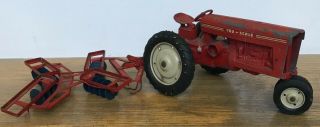 Vintage Tru Scale Farm Toy Red International Harverster Tractor Disc Plow
