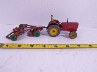 Vintage Authentic Dinky Toys Massey Harris Tractor & Lesney Grass Cutter England
