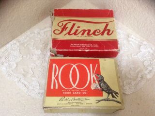 Vintage Flinch Rook Antique Card Game Parker Bros Complete W/box & Instructions