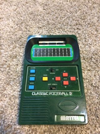 2002 Mattel Classic Football 2 Game Handheld Football Game Retro Fast